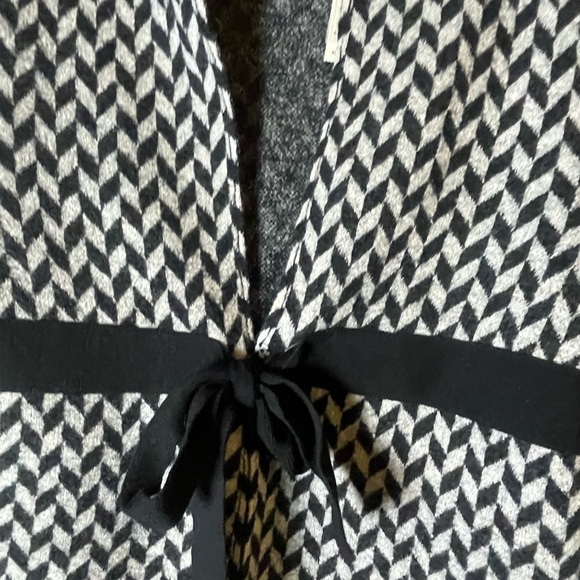 Heather B 100% Wool Sweater Jacket Velvet Tie Waist NWT - Picture 3 of 7